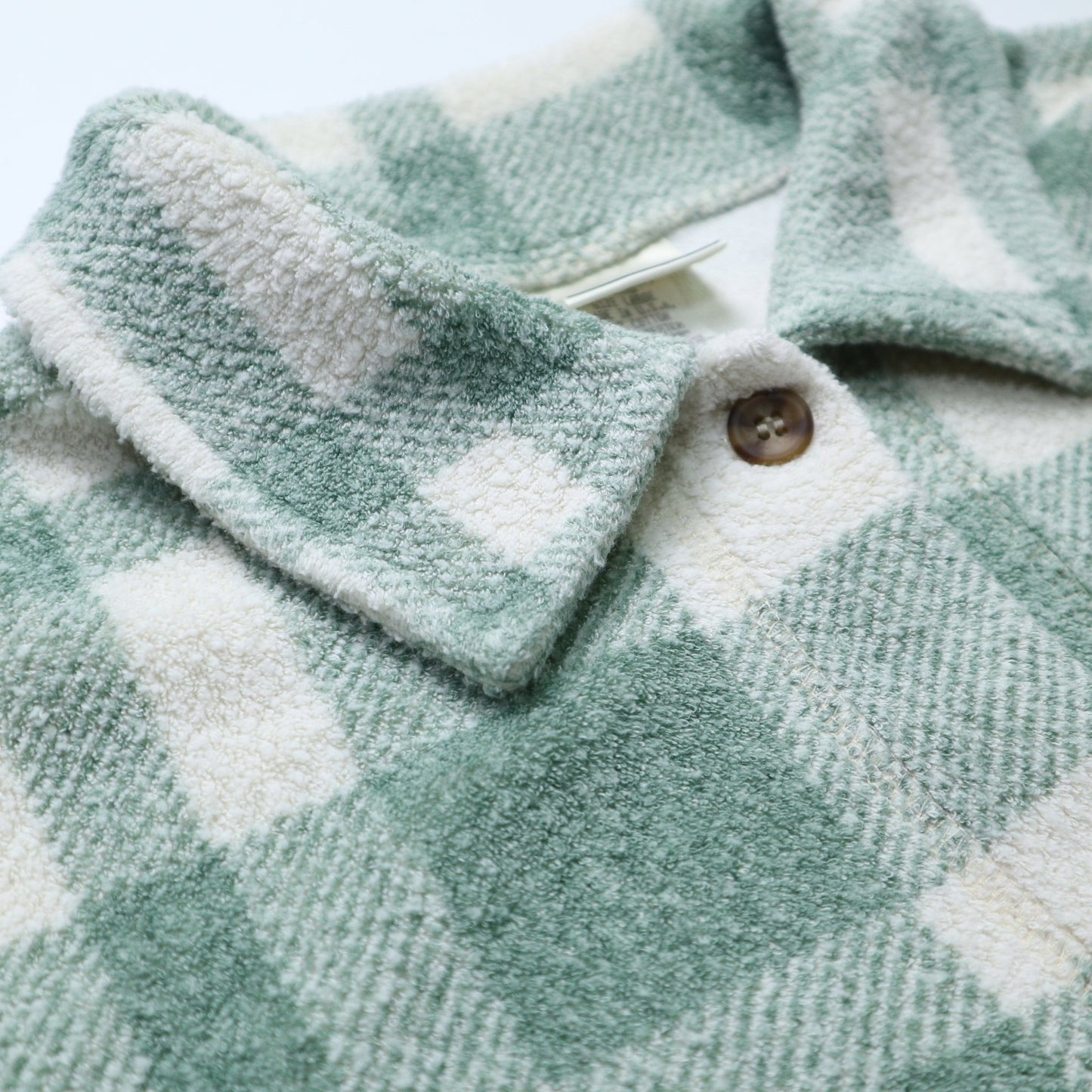 80 - 90s L.L.Bean 美國製 綠格紋毛巾布襯衫 女生襯衫 - 富士鳥古著