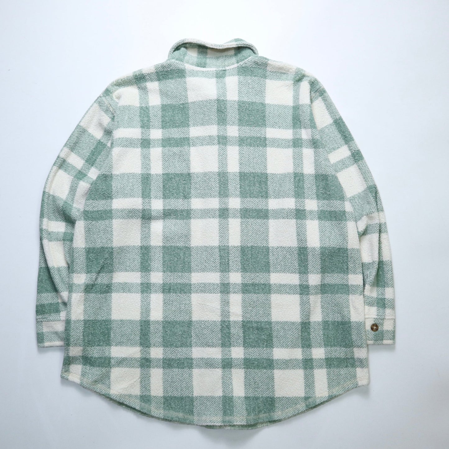 80 - 90s L.L.Bean 美國製 綠格紋毛巾布襯衫 女生襯衫 - 富士鳥古著