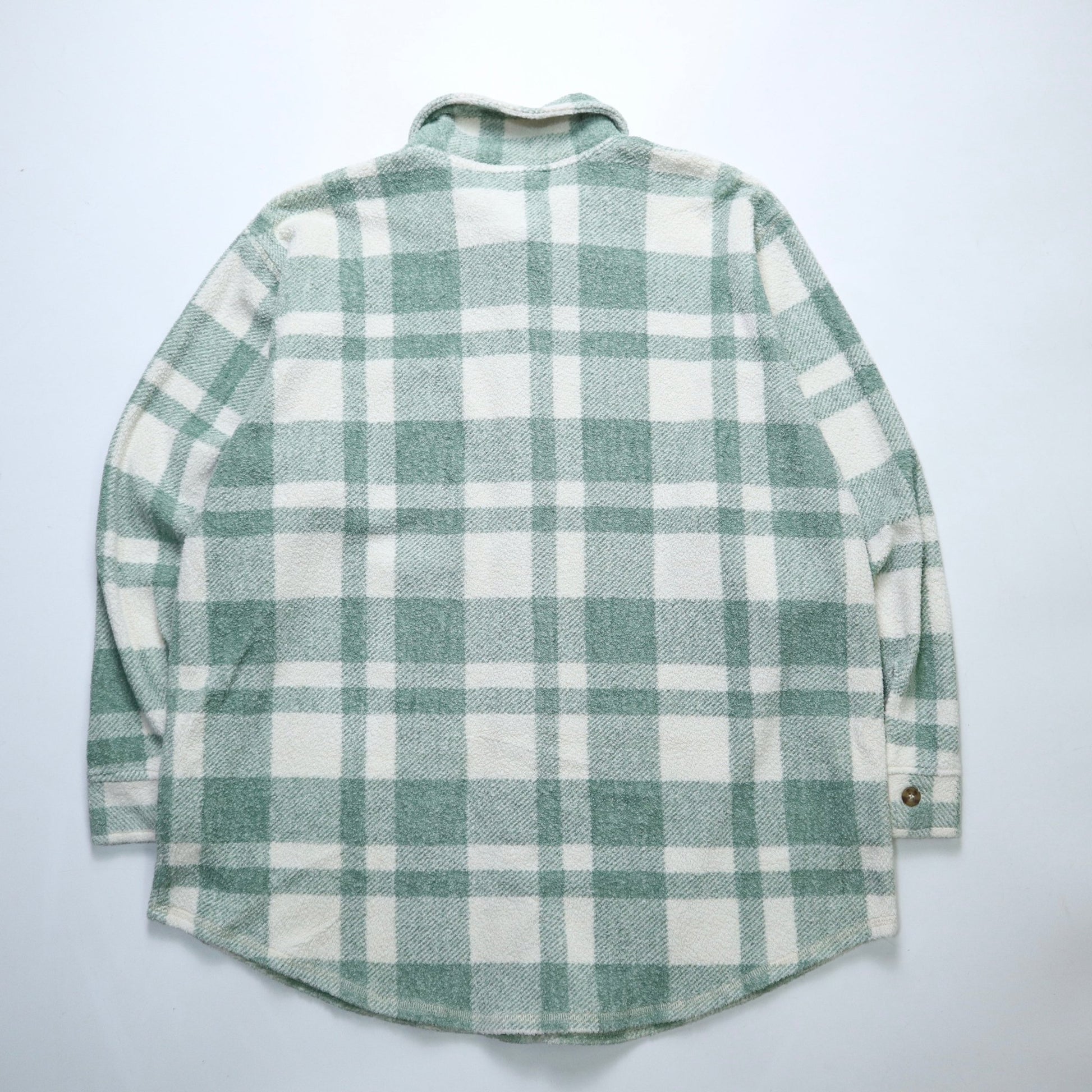 80 - 90s L.L.Bean 美國製 綠格紋毛巾布襯衫 女生襯衫 - 富士鳥古著