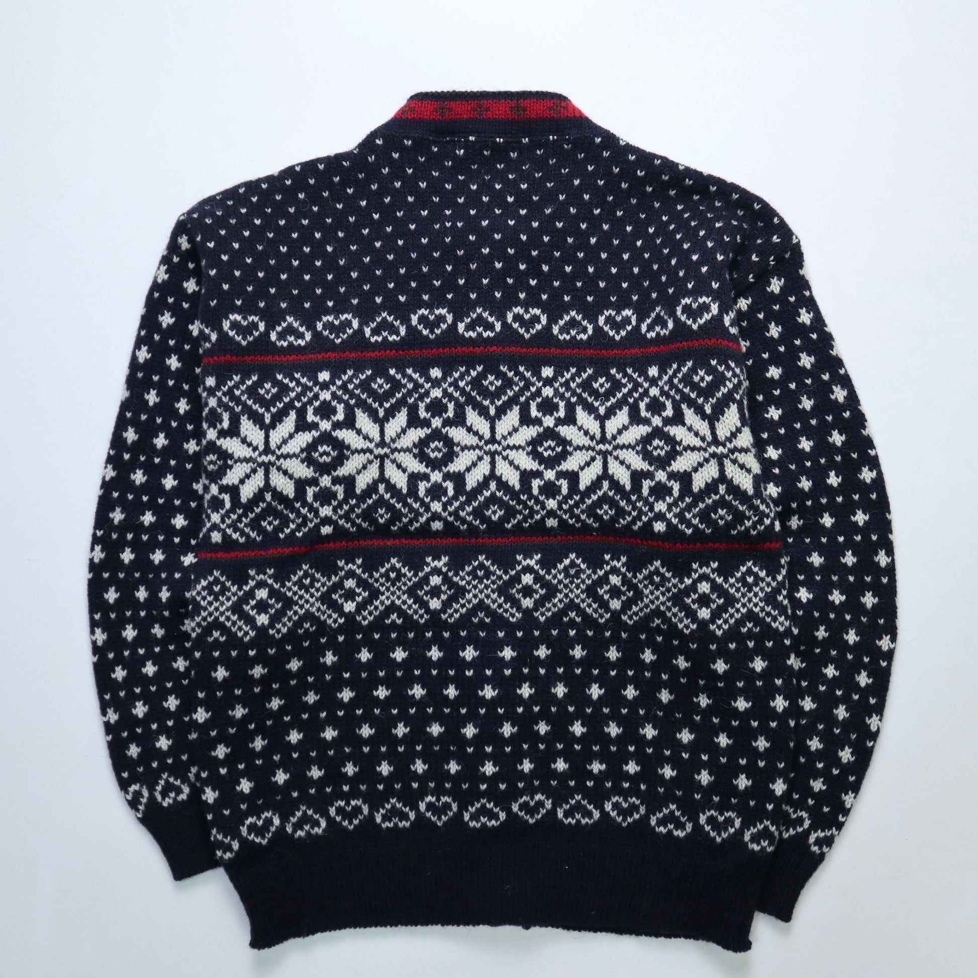 80 - 90s L.L.Bean 美國製 雪花圖騰 挪威羊毛開襟針織衫 - 富士鳥古著