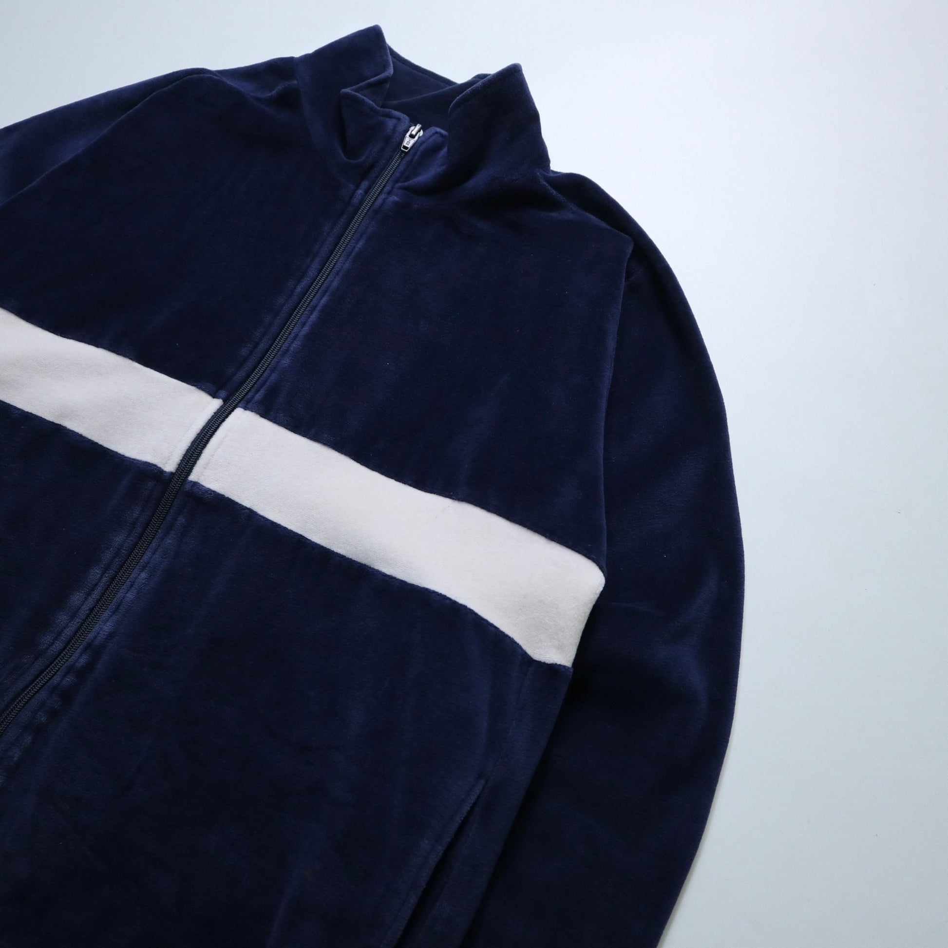 80 - 90s MAIN EVENT 日本製 藍白拼色絨布運動外套 - 富士鳥古著