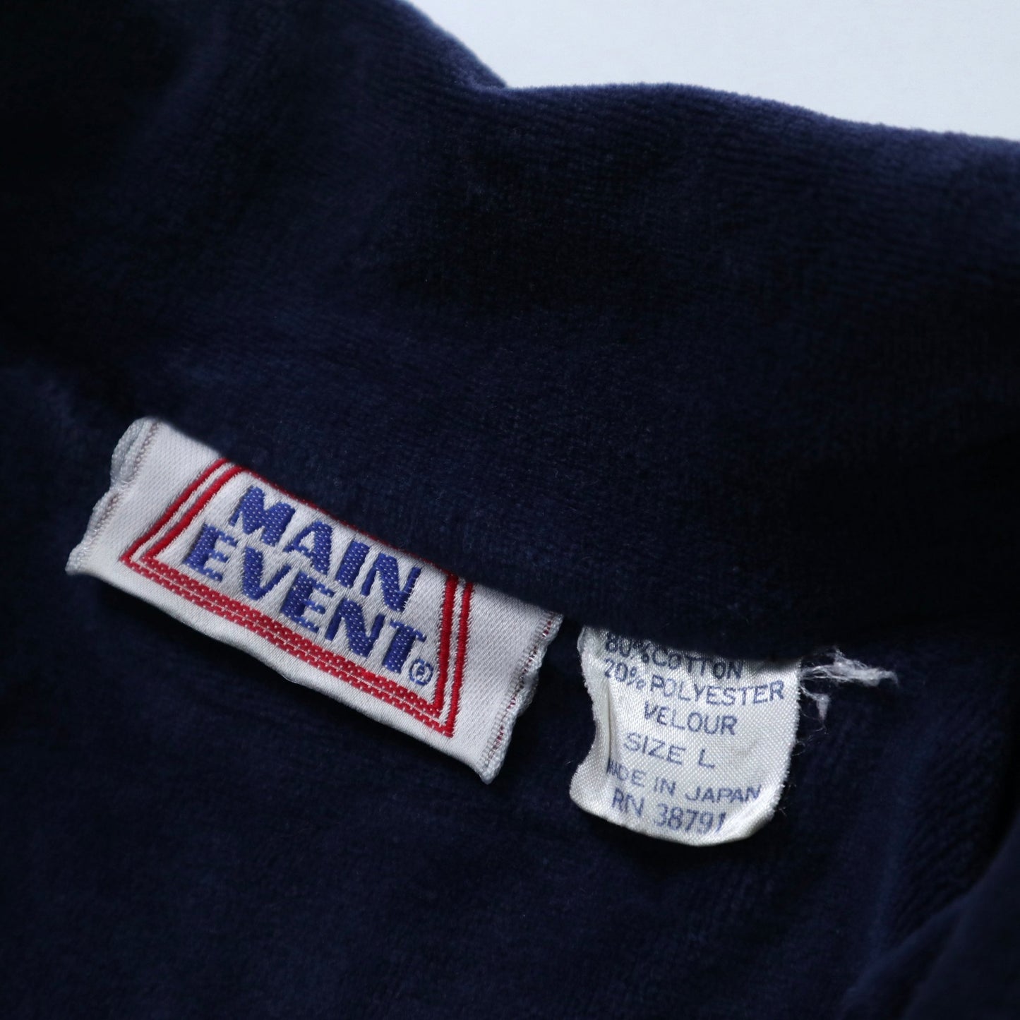 80 - 90s MAIN EVENT 日本製 藍白拼色絨布運動外套 - 富士鳥古著