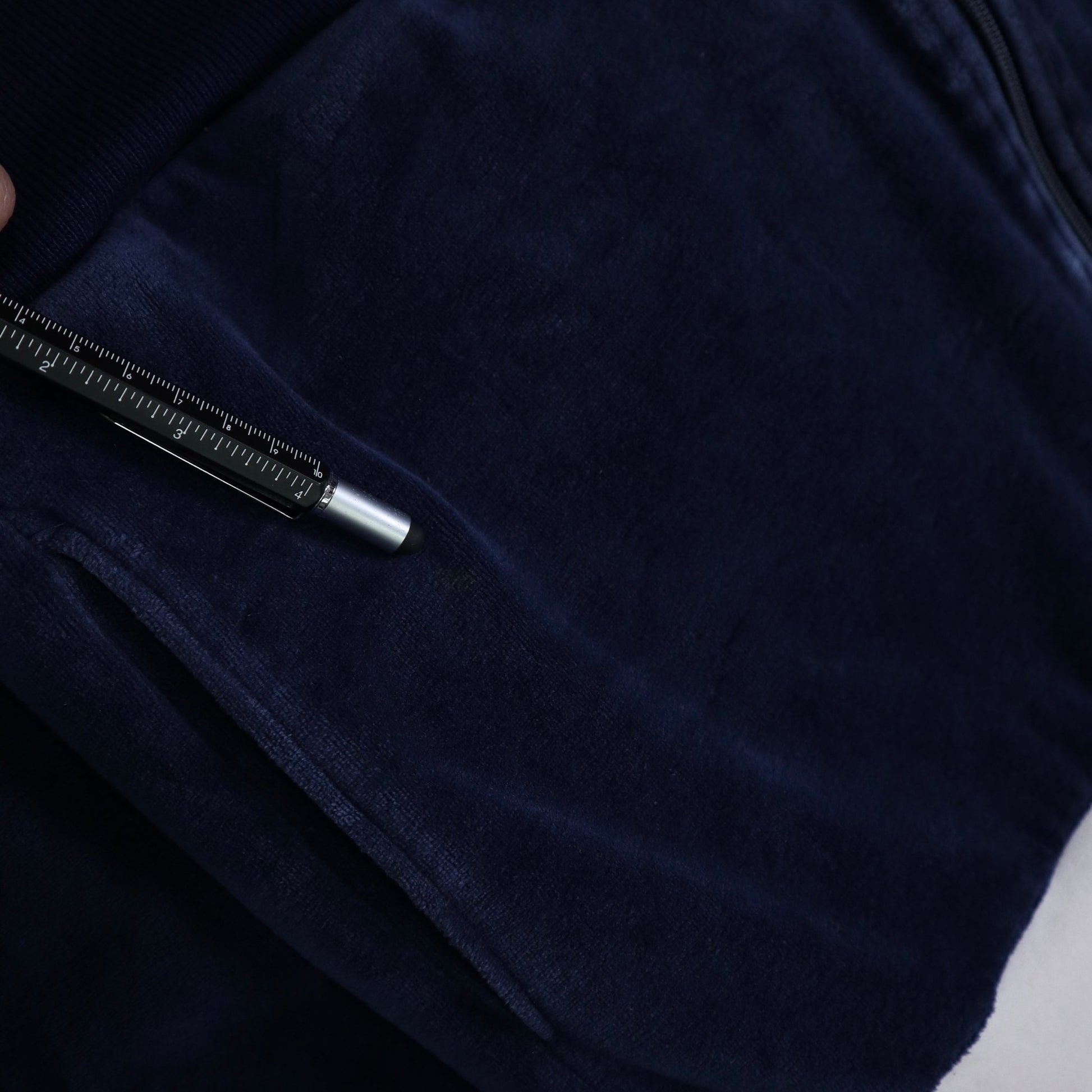 80 - 90s MAIN EVENT 日本製 藍白拼色絨布運動外套 - 富士鳥古著