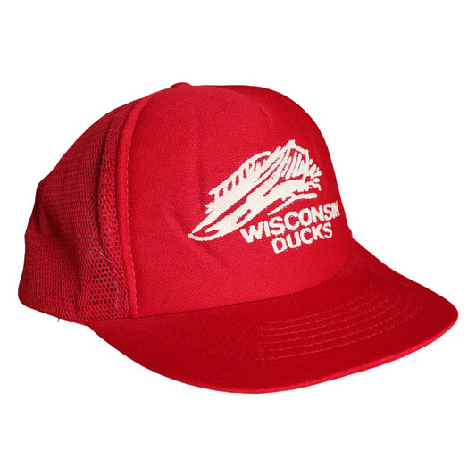 80 - 90s 台灣製 Wisconsin ducks 紅色卡車司機網帽 - 富士鳥古著