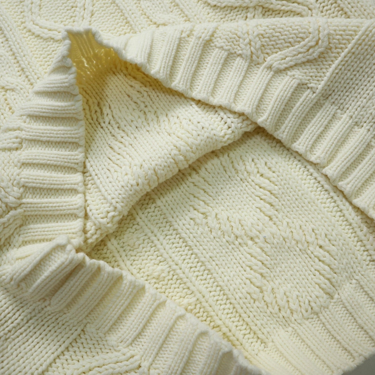 80s 台灣製 米白色圓領針織衫 - 富士鳥古著