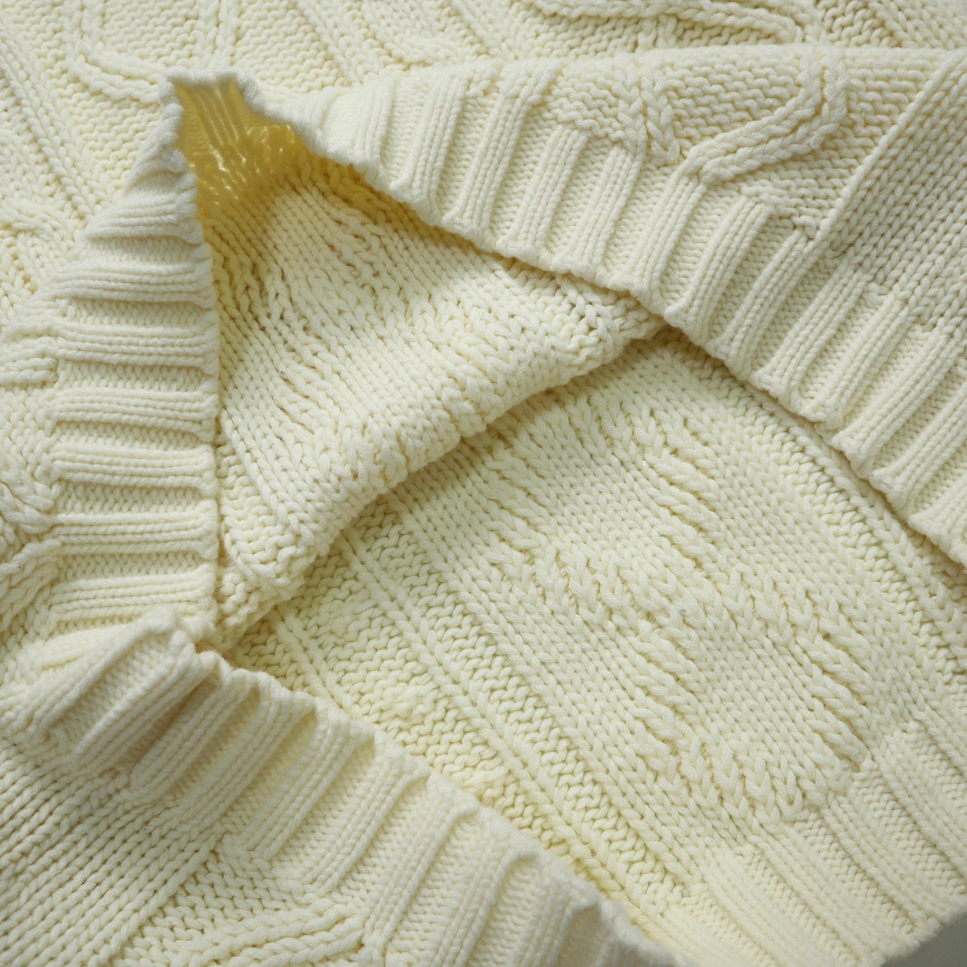 80s 台灣製 米白色圓領針織衫 - 富士鳥古著