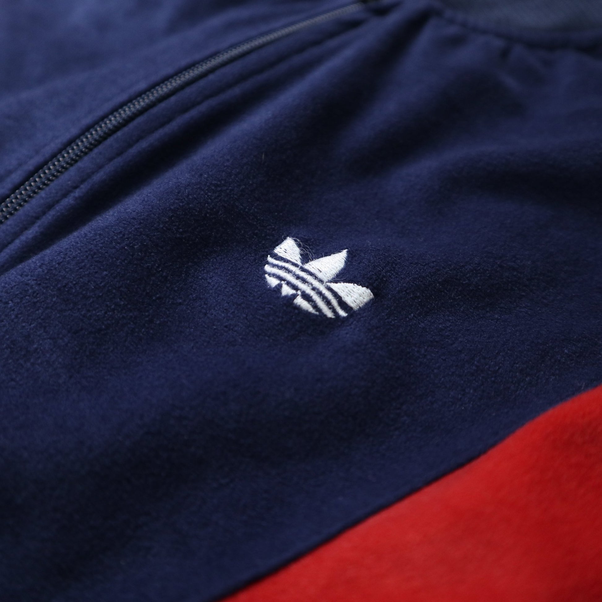 80s Adidas 藍紅拼色絨布運動外套 - 富士鳥古著