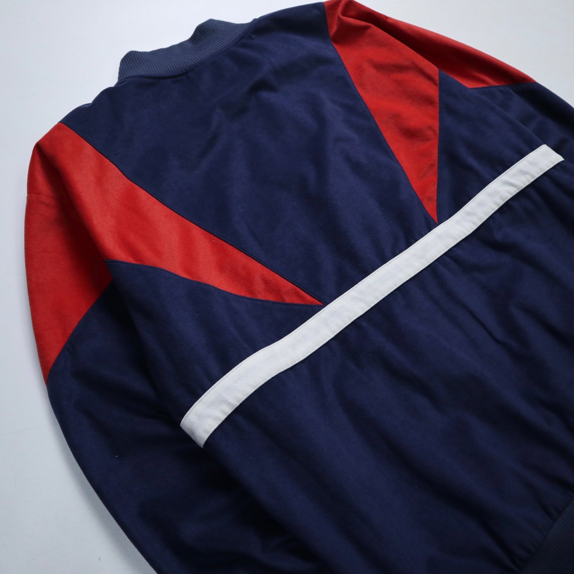 80s Adidas 藍紅拼色絨布運動外套 - 富士鳥古著