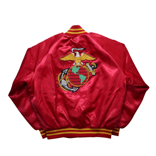 80s ARTEX 美國製 美國海軍陸戰隊紀念緞面夾克 - 富士鳥古著