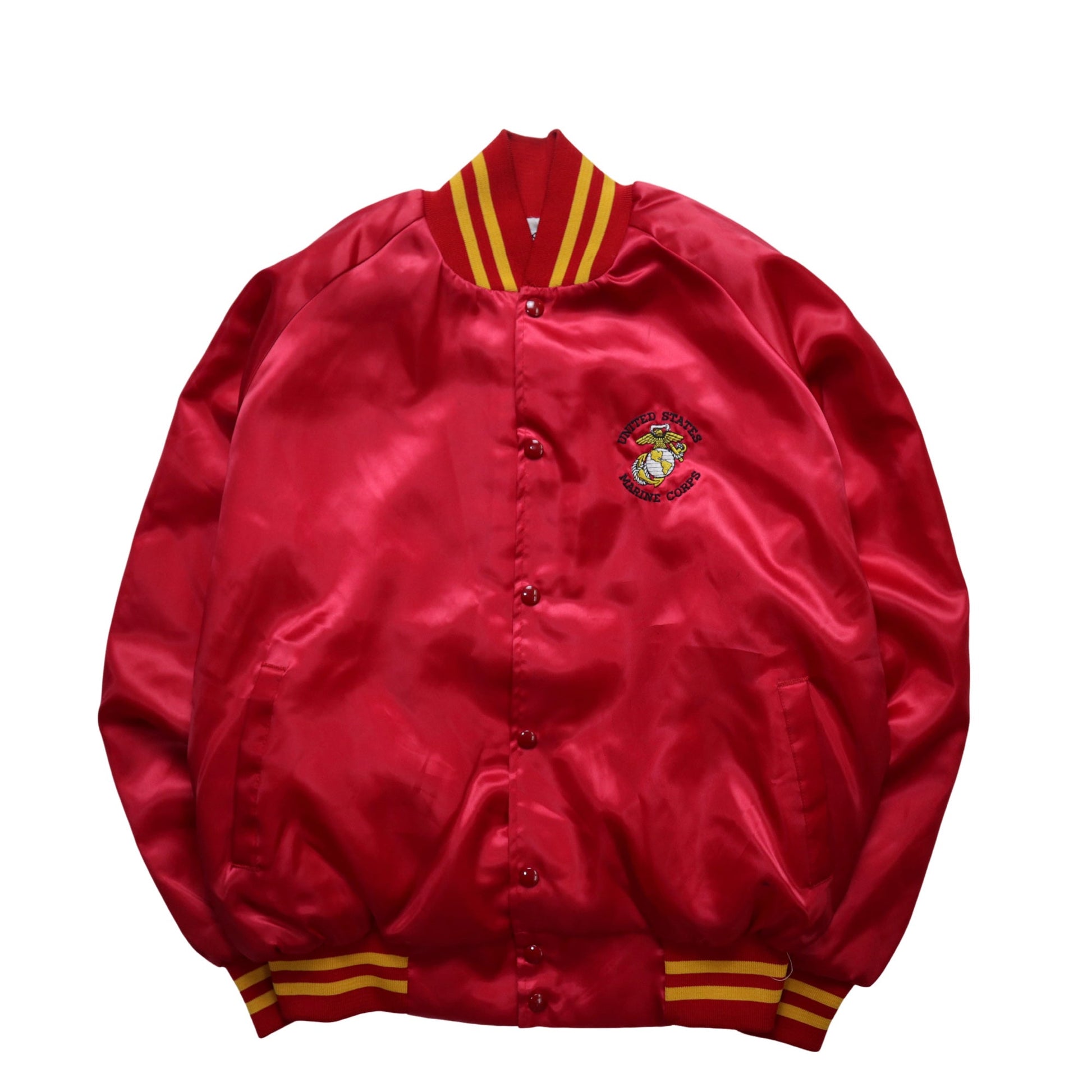 80s ARTEX 美國製 美國海軍陸戰隊紀念緞面夾克 - 富士鳥古著