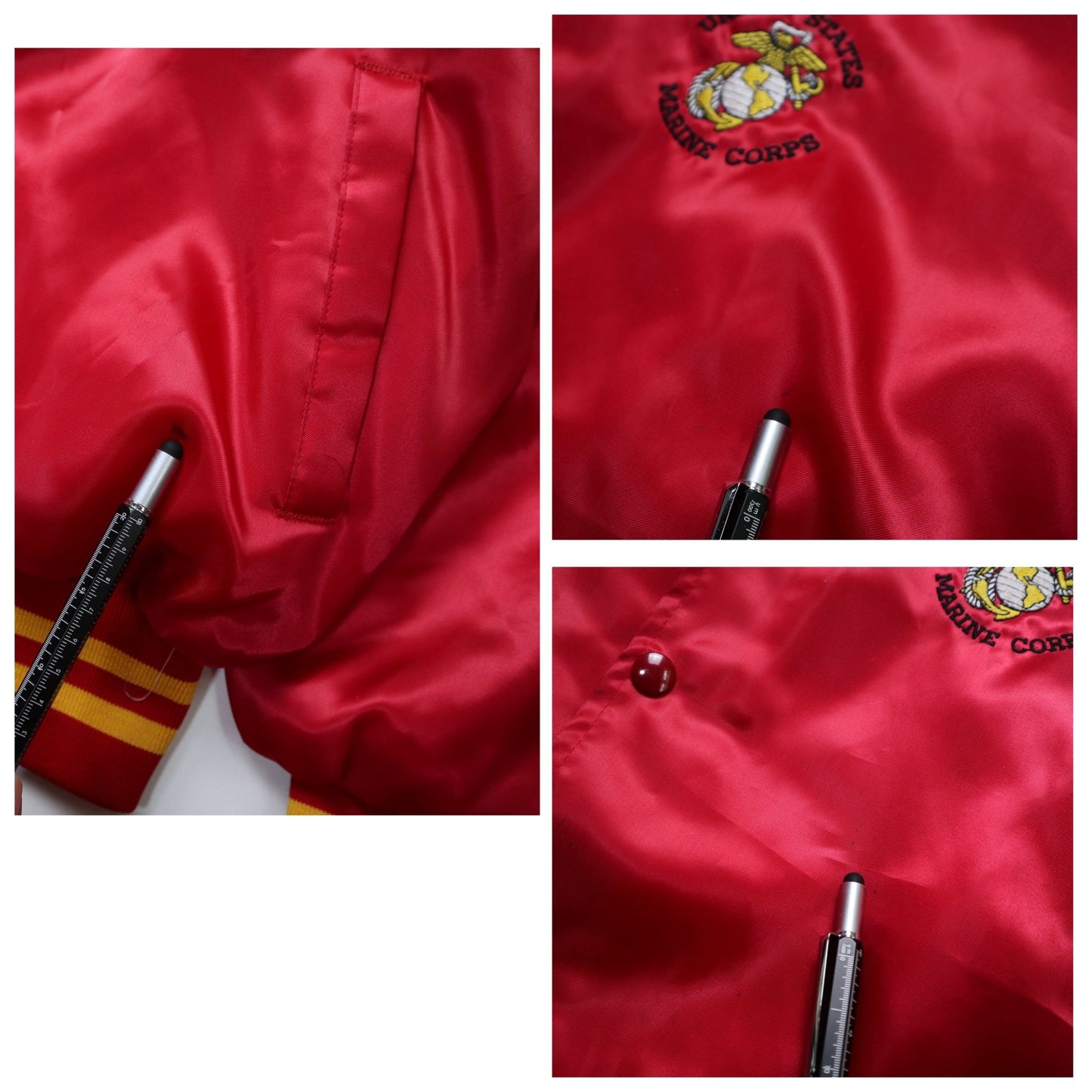 80s ARTEX 美國製 美國海軍陸戰隊紀念緞面夾克 - 富士鳥古著