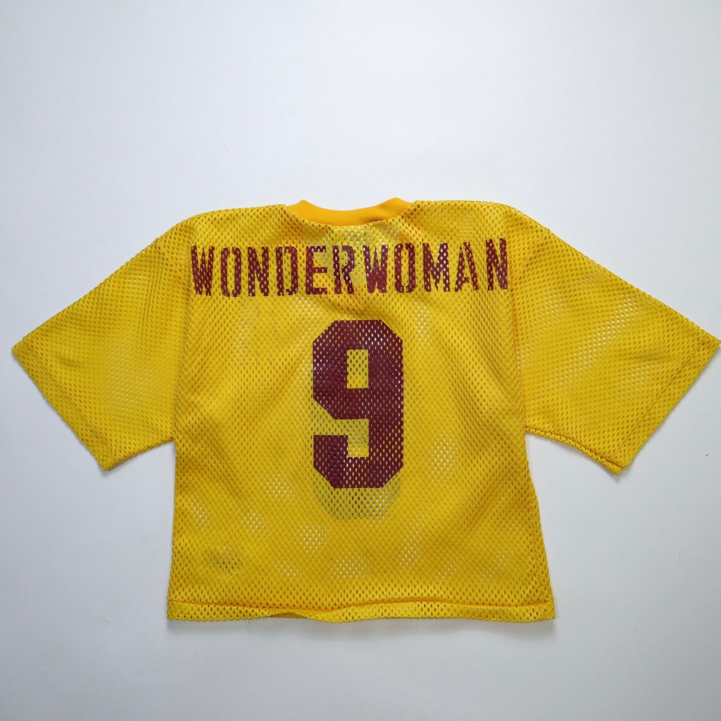 80s 美國製 BIKE Wonder woman 黃色美式足球網洞衣 - 富士鳥古著