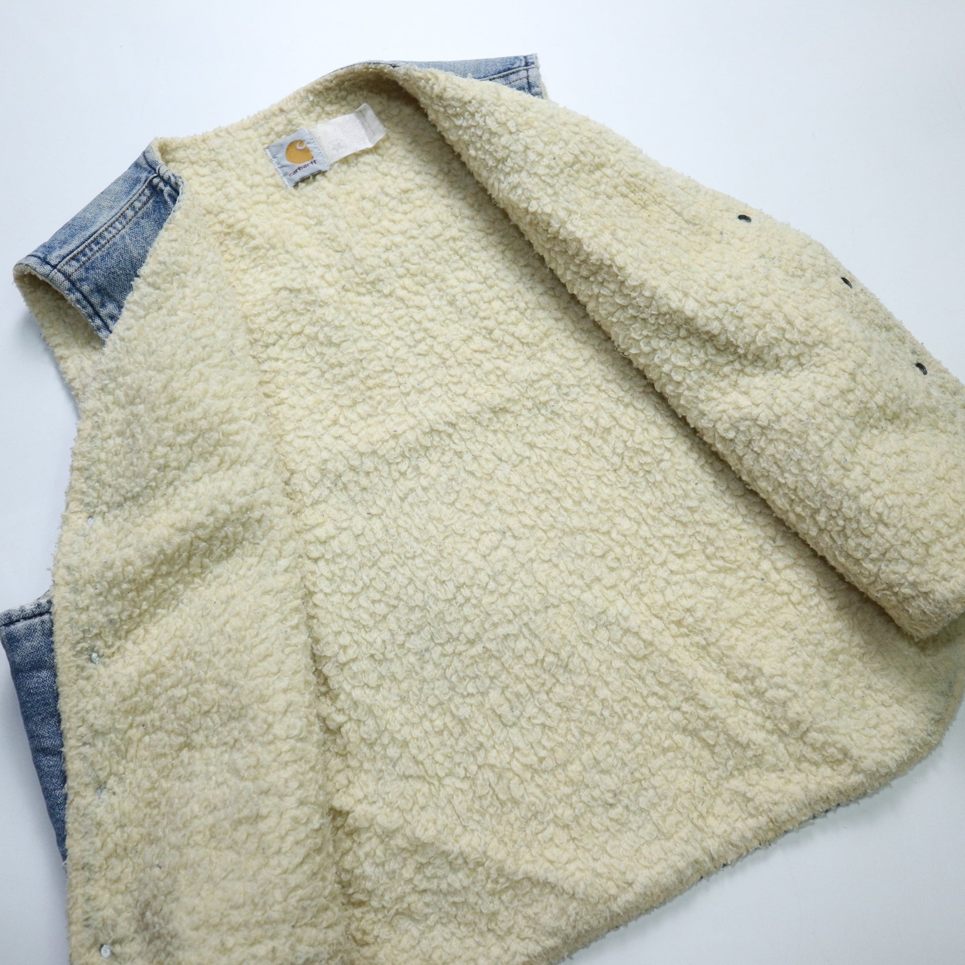 80s Carhartt 美國製 丹寧羔羊背心 - 富士鳥古著