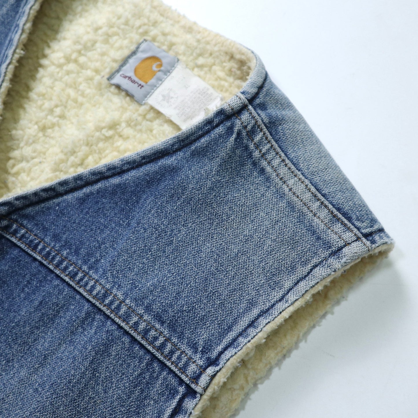 80s Carhartt 美國製 丹寧羔羊背心 - 富士鳥古著