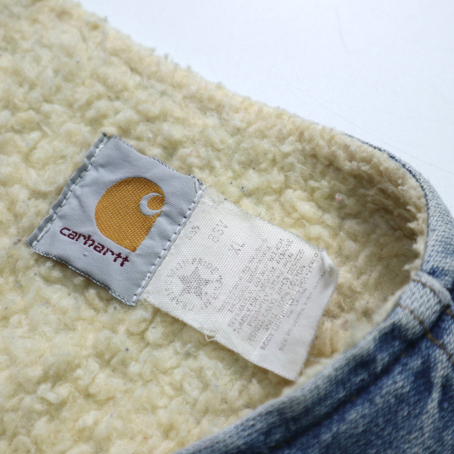 80s Carhartt 美國製 丹寧羔羊背心 - 富士鳥古著