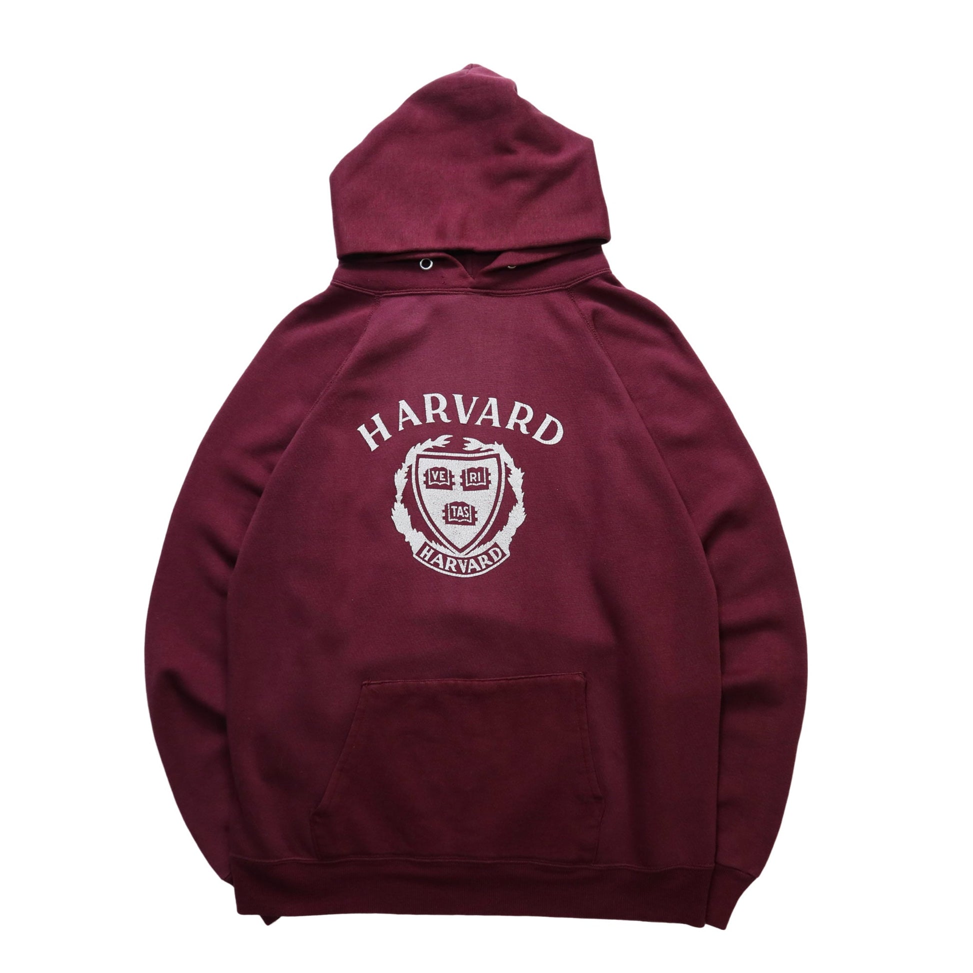 80s Champion 美國製 Harvard 酒紅色連帽衛衣 帽tee - 富士鳥古著