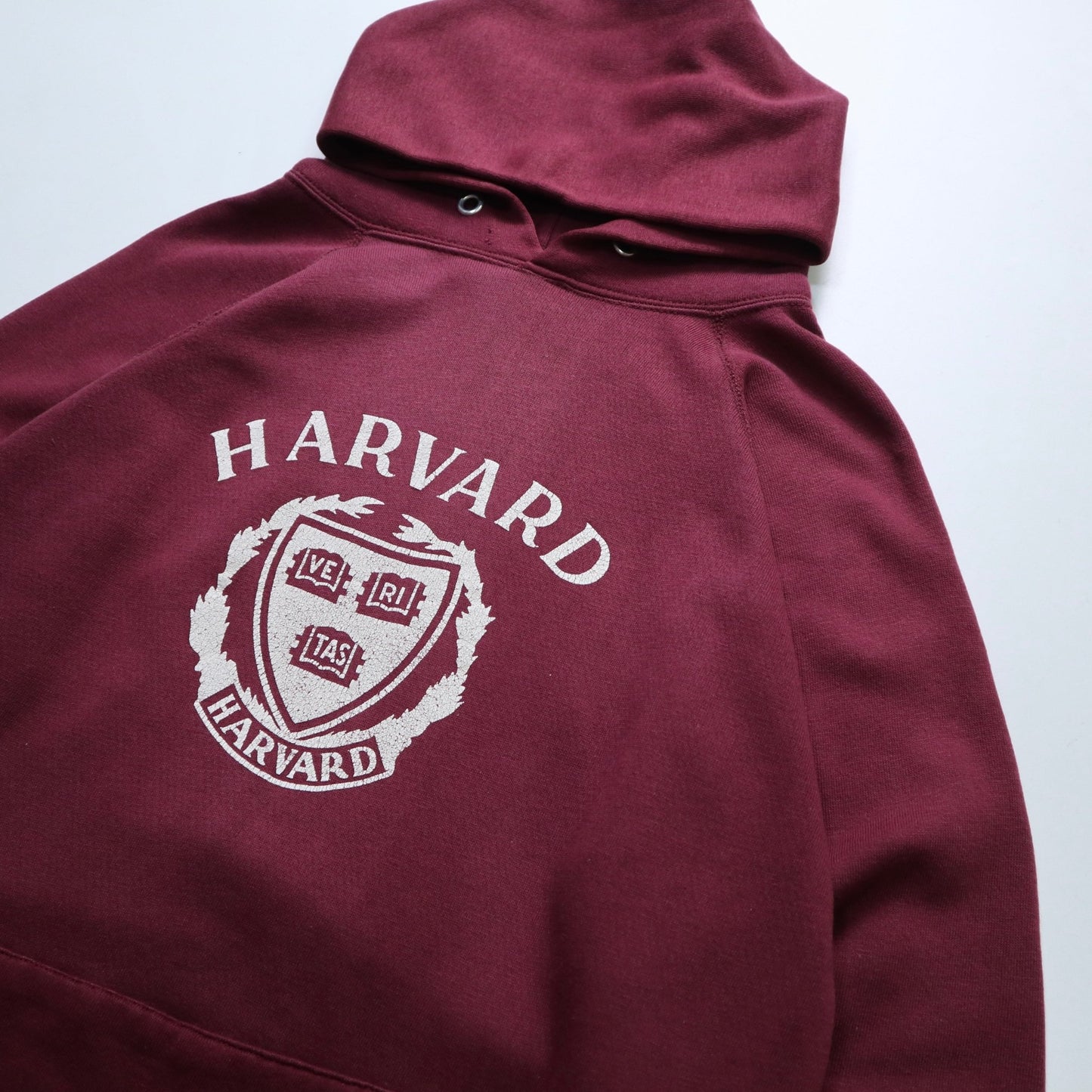 80s Champion 美國製 Harvard 酒紅色連帽衛衣 帽tee - 富士鳥古著