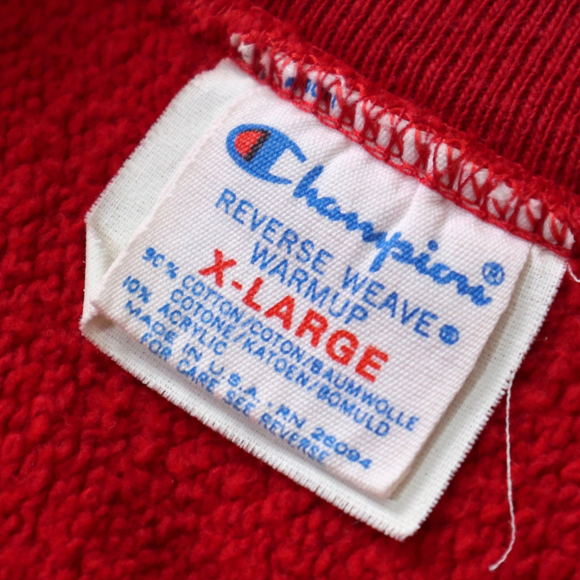 80s Champion 美國製 Reverse Weave 紅色素面衛衣 - 富士鳥古著