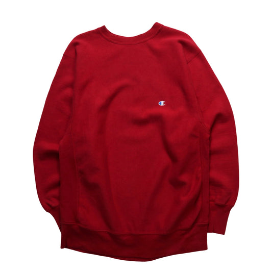 80s Champion 美國製 Reverse Weave 紅色素面衛衣 - 富士鳥古著