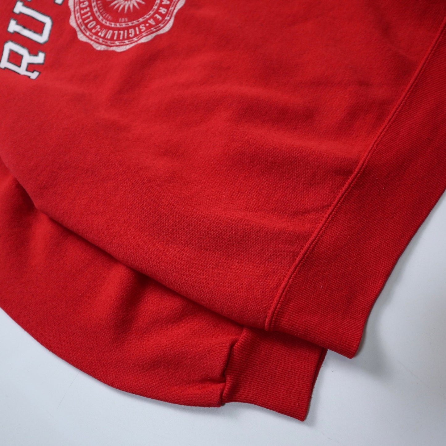 80s Champion 美國製 Rutgers University 紅色圓領衛衣 - 富士鳥古著