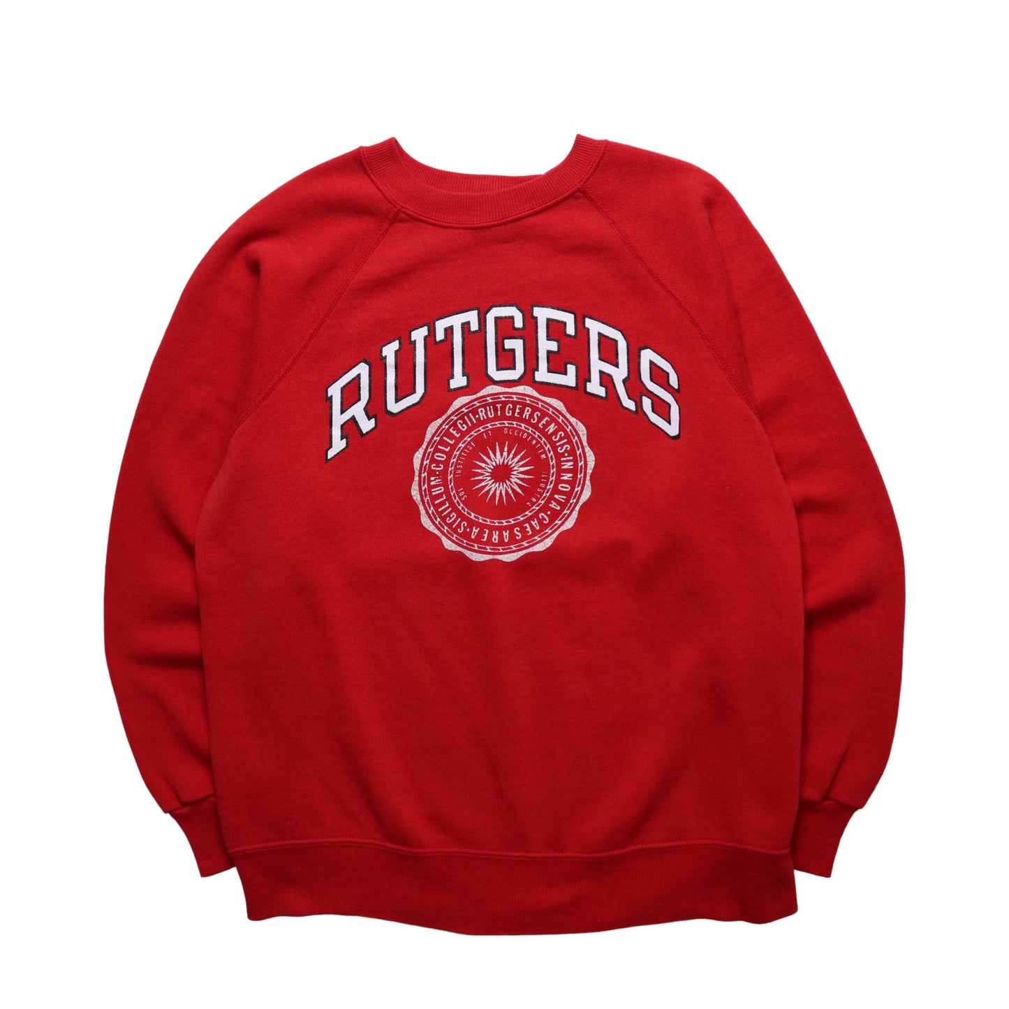 80s Champion 美國製 Rutgers University 紅色圓領衛衣 - 富士鳥古著
