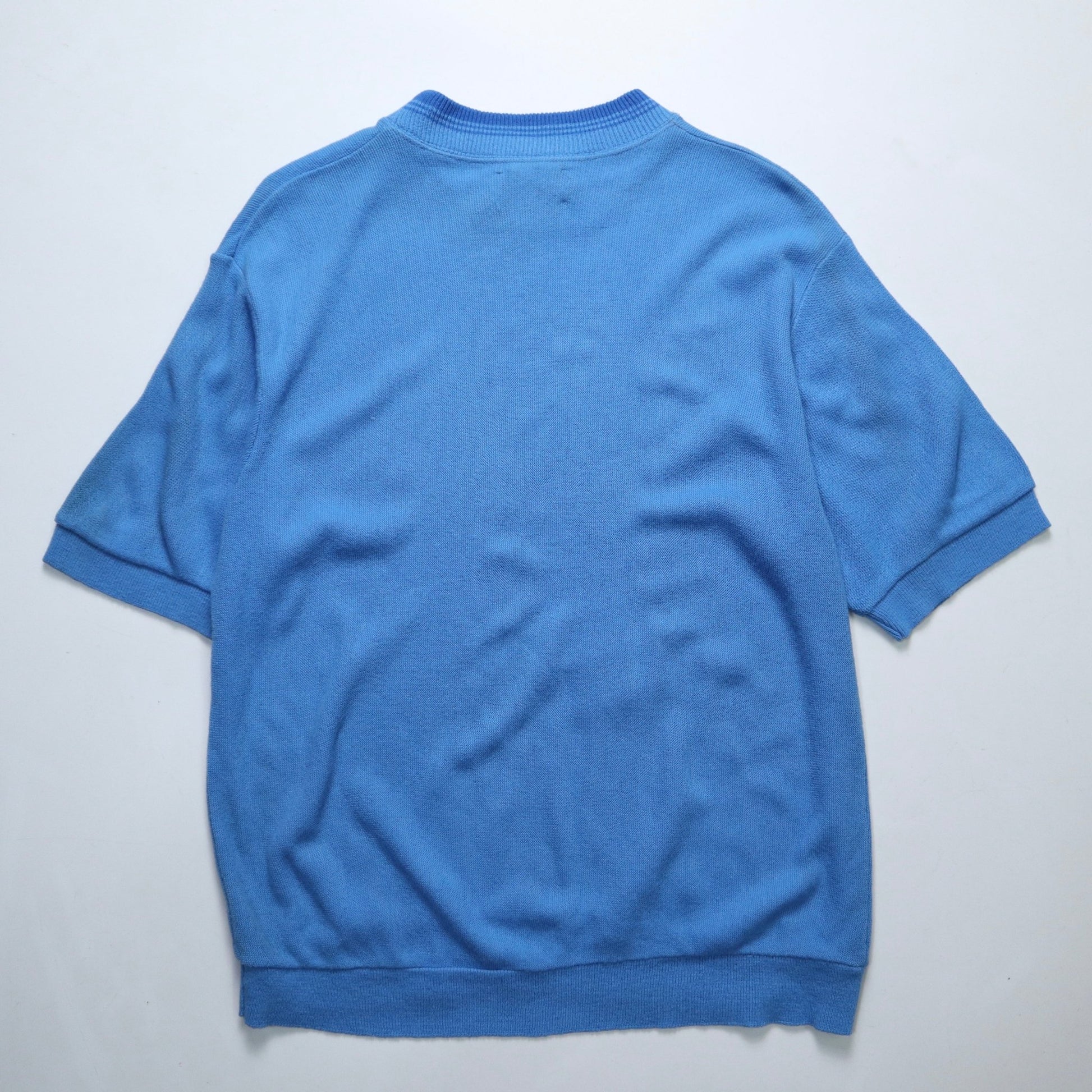 80s Charterhall Sportswear 藍色短袖針織衫 - 富士鳥古著