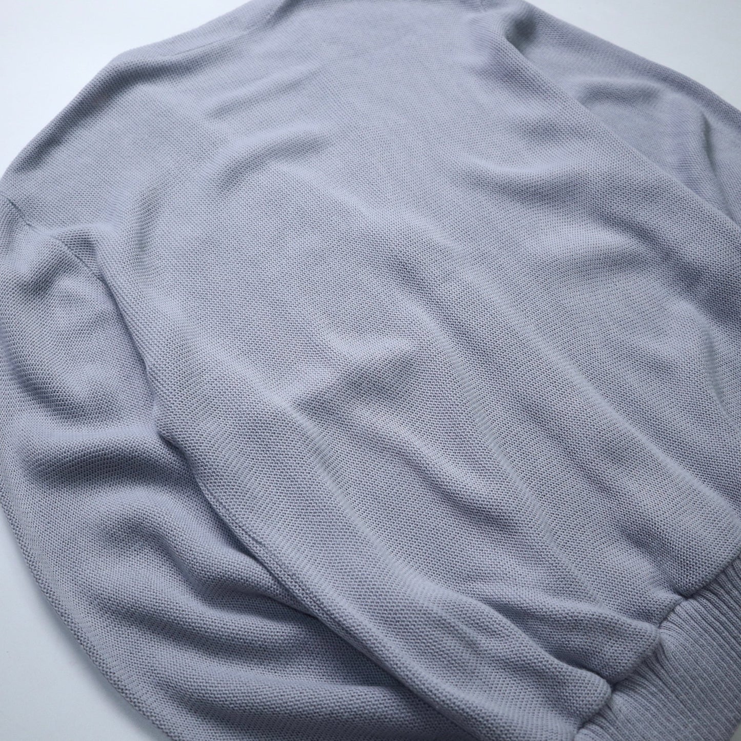 80s Leo Gemelli 英國製 藍灰色條紋開襟針織衫 針織外套 - 富士鳥古著