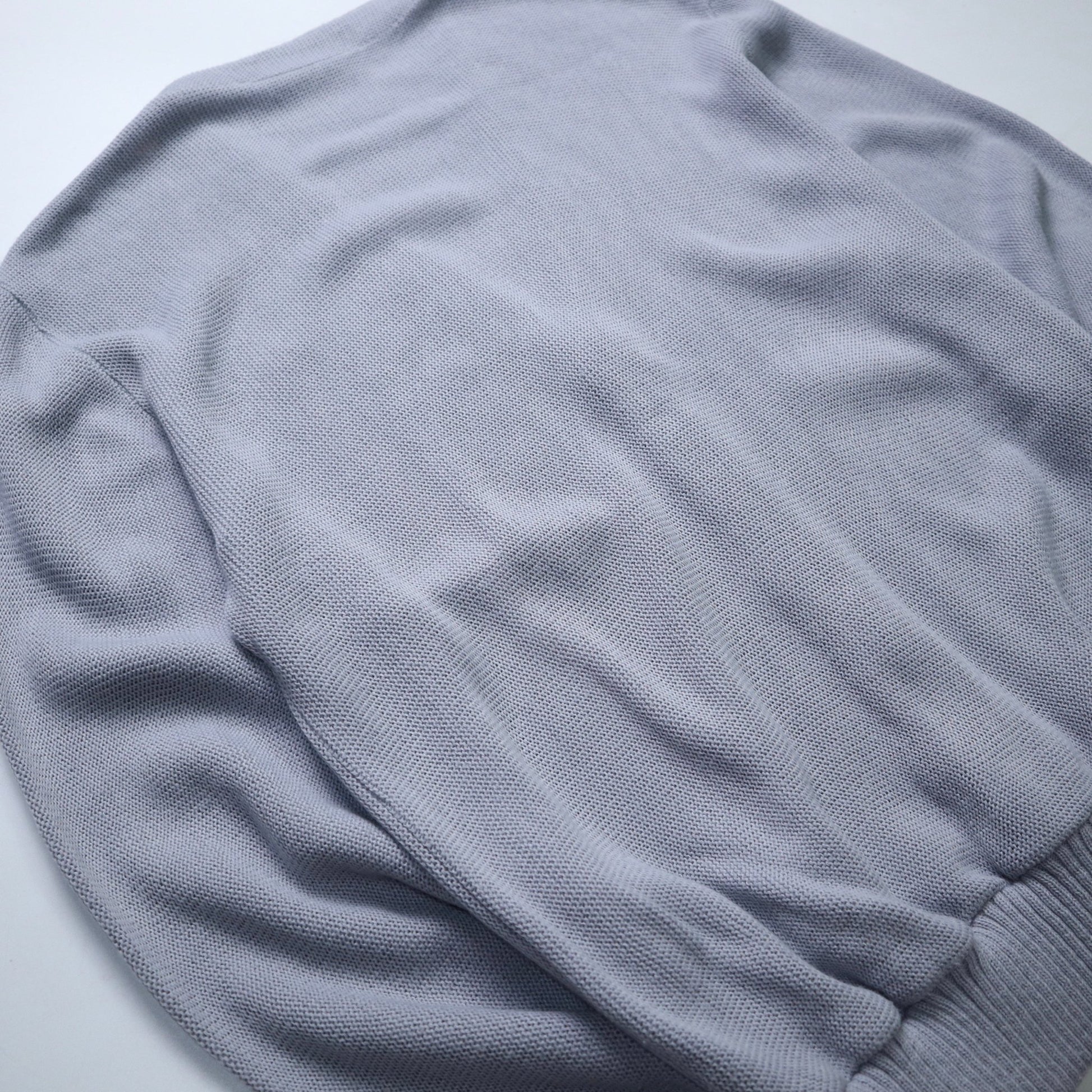 80s Leo Gemelli 英國製 藍灰色條紋開襟針織衫 針織外套 - 富士鳥古著