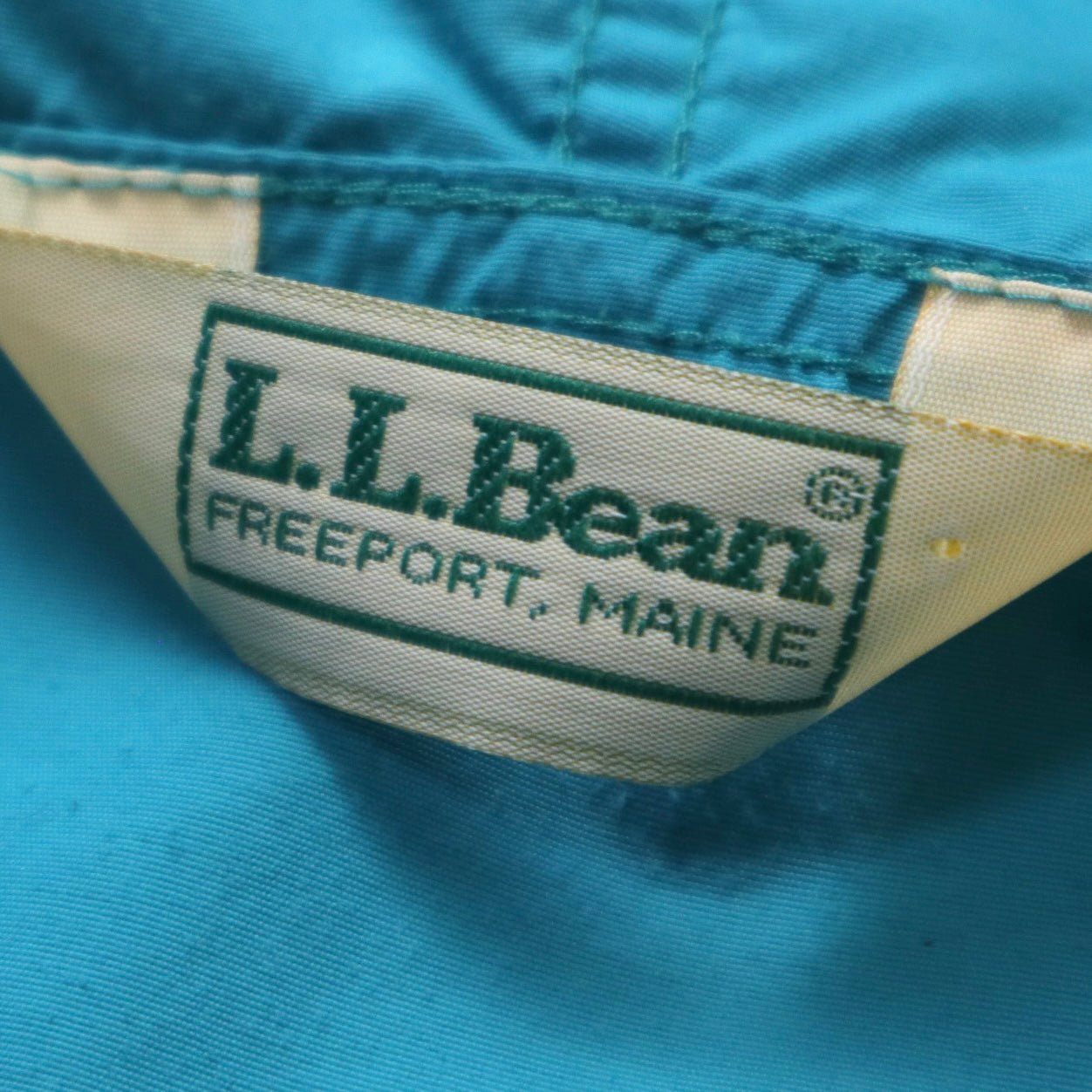 80s L.L.Bean 美國製 水藍色尼龍套頭衫 防風罩衫 - 富士鳥古著