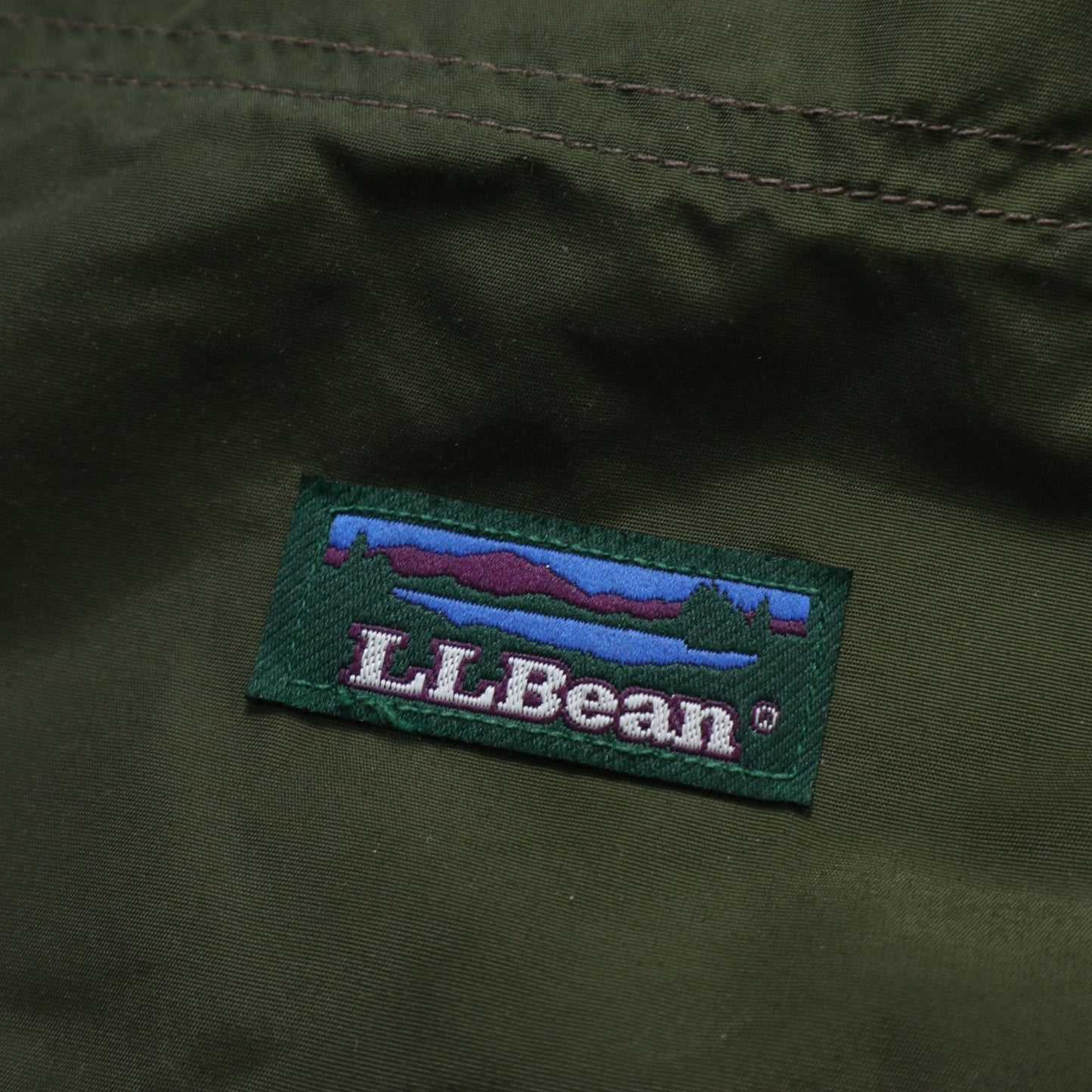 80s L.L.Bean 美國製 墨綠拼色尼龍套頭衫 防風罩衫 - 富士鳥古著