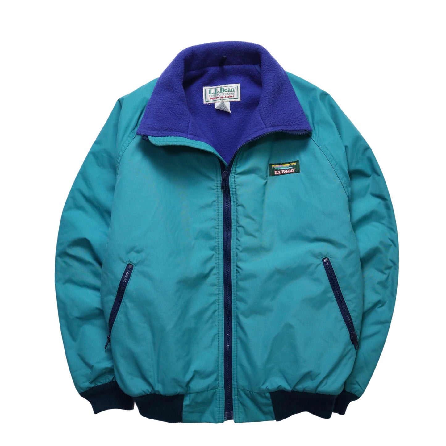 80s L.L.Bean 美國製 藍綠色防風保暖外套 Warm - up jacket - 富士鳥古著
