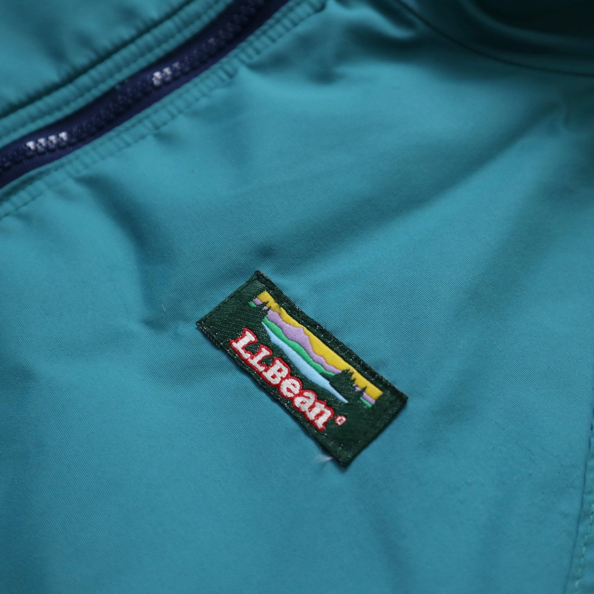 80s L.L.Bean 美國製 藍綠色防風保暖外套 Warm - up jacket - 富士鳥古著