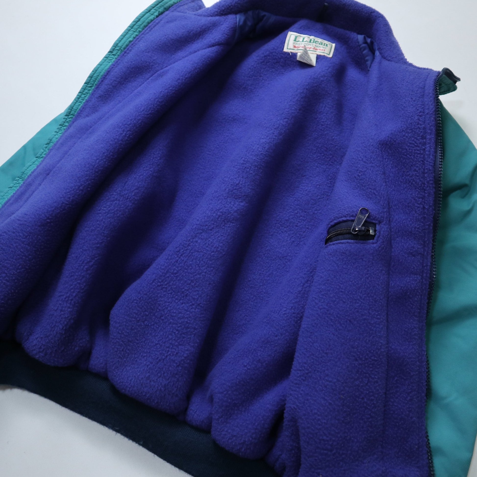 80s L.L.Bean 美國製 藍綠色防風保暖外套 Warm - up jacket - 富士鳥古著