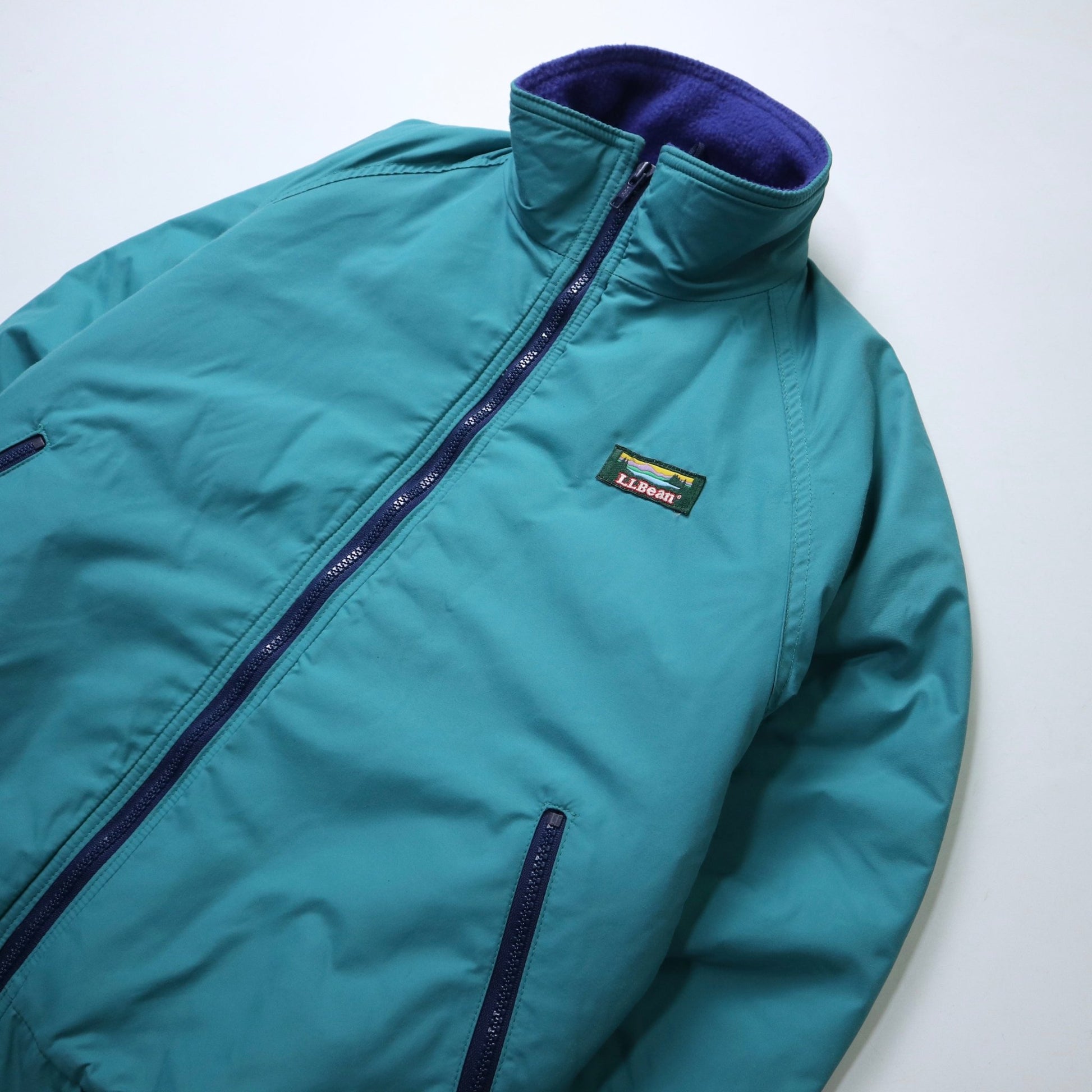 80s L.L.Bean 美國製 藍綠色防風保暖外套 Warm - up jacket - 富士鳥古著