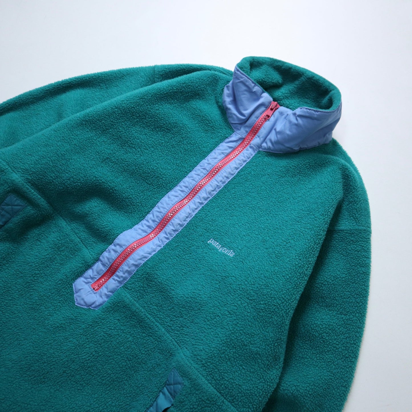 80s Patagonia 美國製 綠色抓毛絨套頭衫 - 富士鳥古著