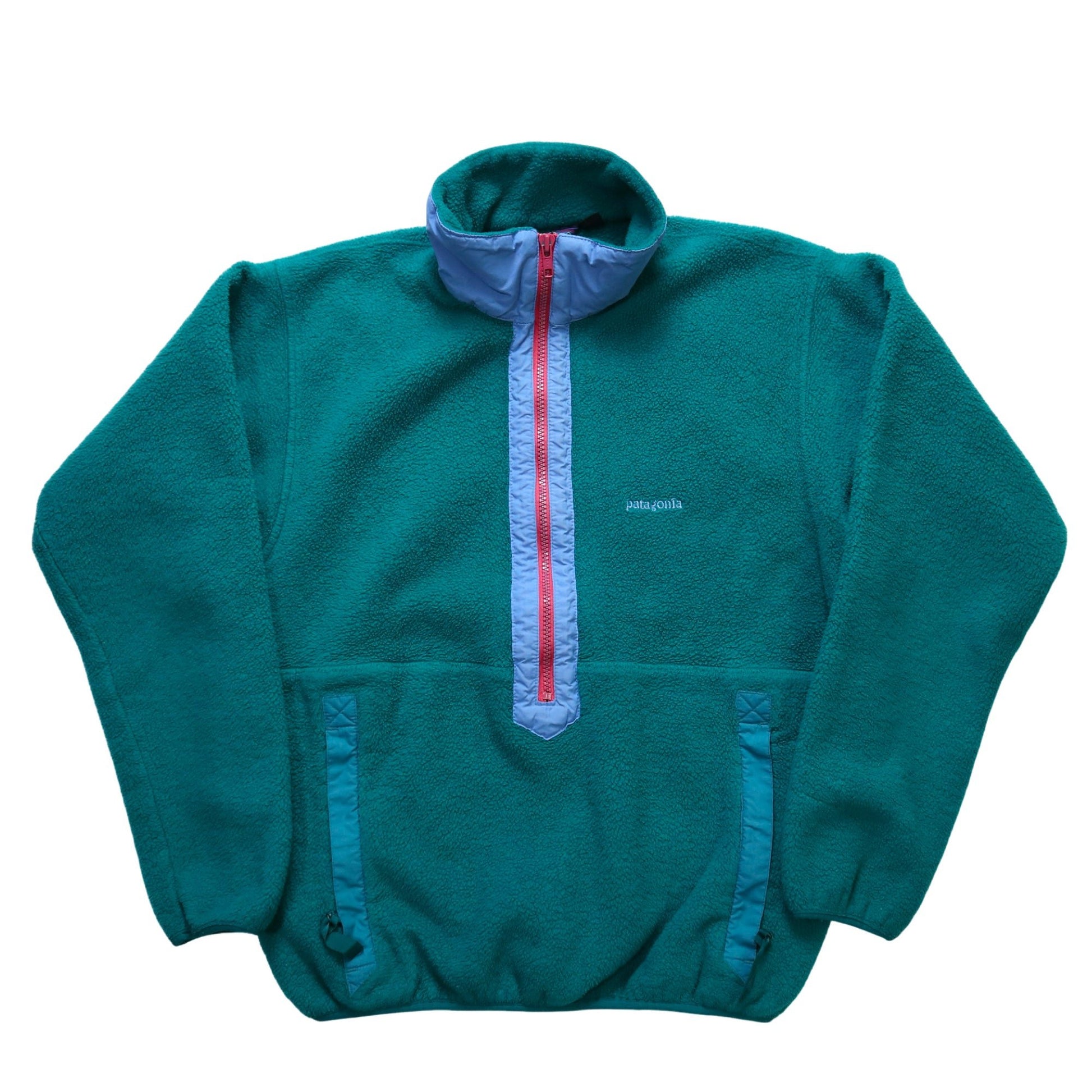 80s Patagonia 美國製 綠色抓毛絨套頭衫 - 富士鳥古著
