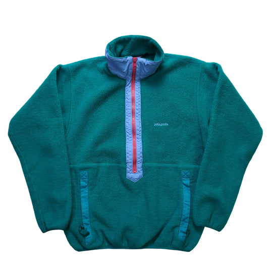 80s Patagonia 美國製 綠色抓毛絨套頭衫 - 富士鳥古著