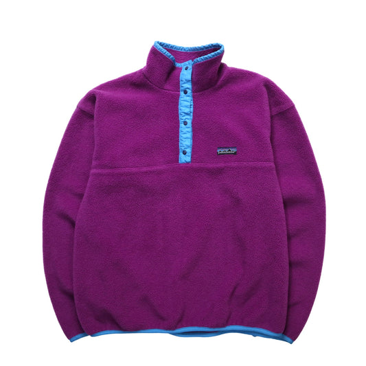 80s Patagonia 美國製 紫色抓毛絨套頭衫 - 富士鳥古著