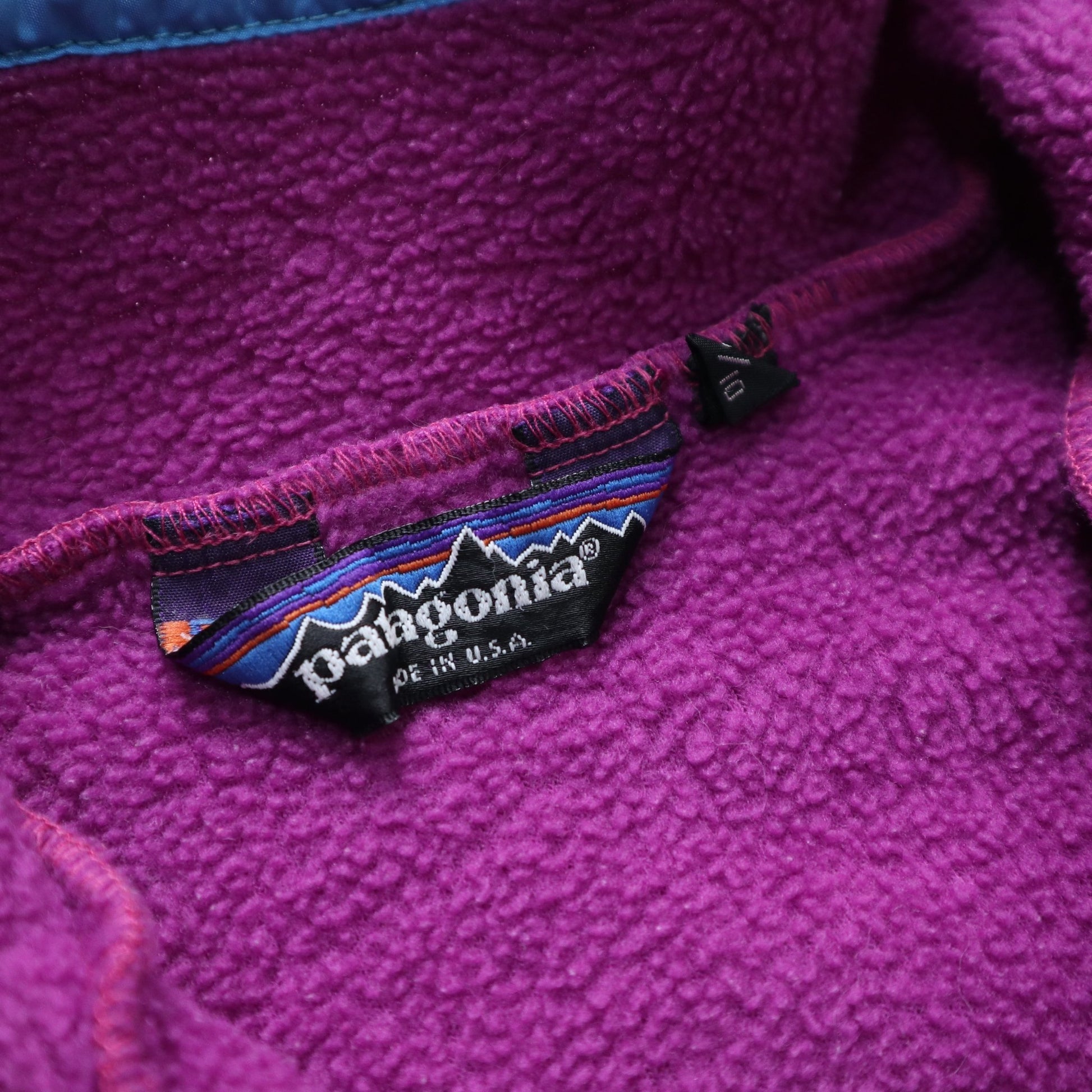 80s Patagonia 美國製 紫色抓毛絨套頭衫 - 富士鳥古著