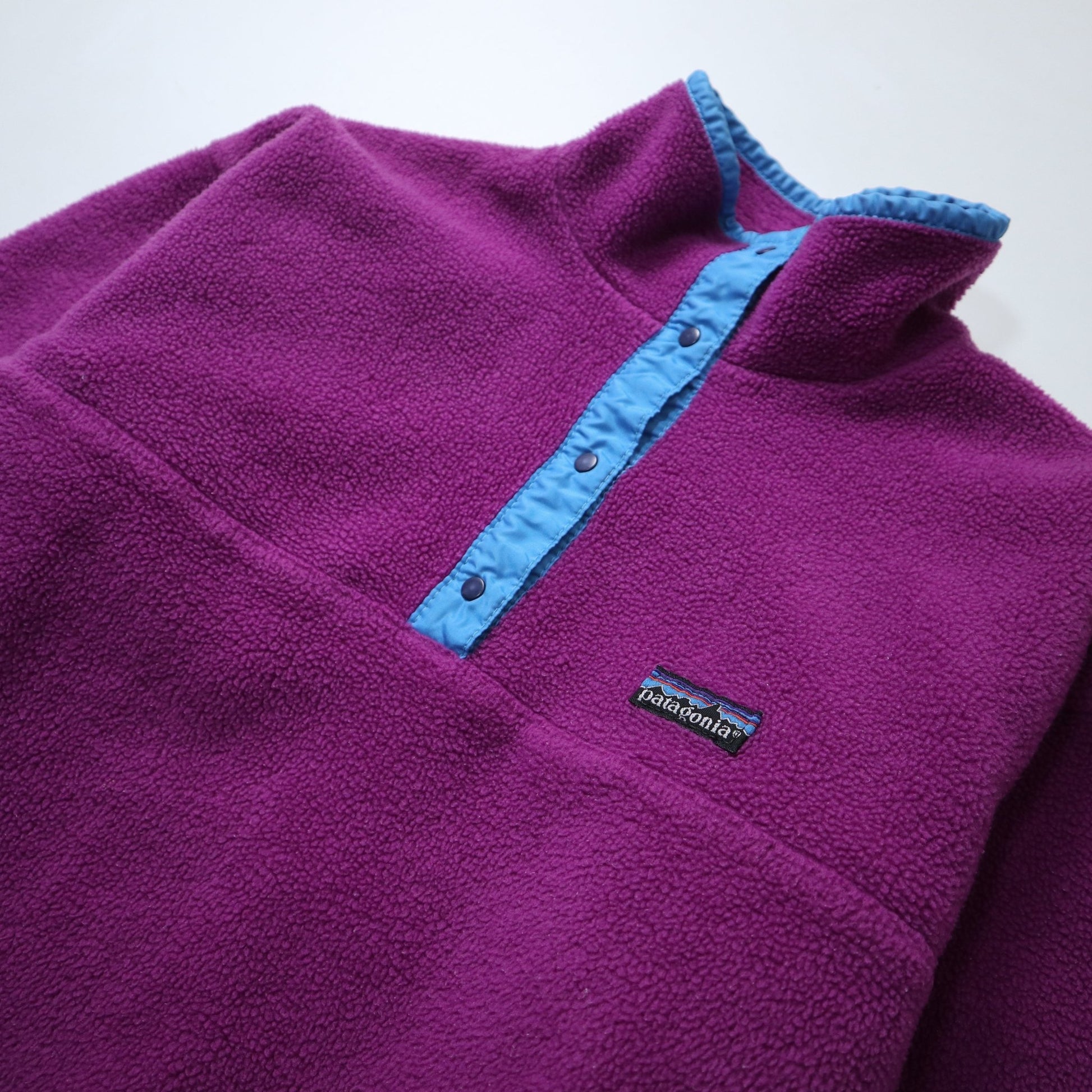 80s Patagonia 美國製 紫色抓毛絨套頭衫 - 富士鳥古著