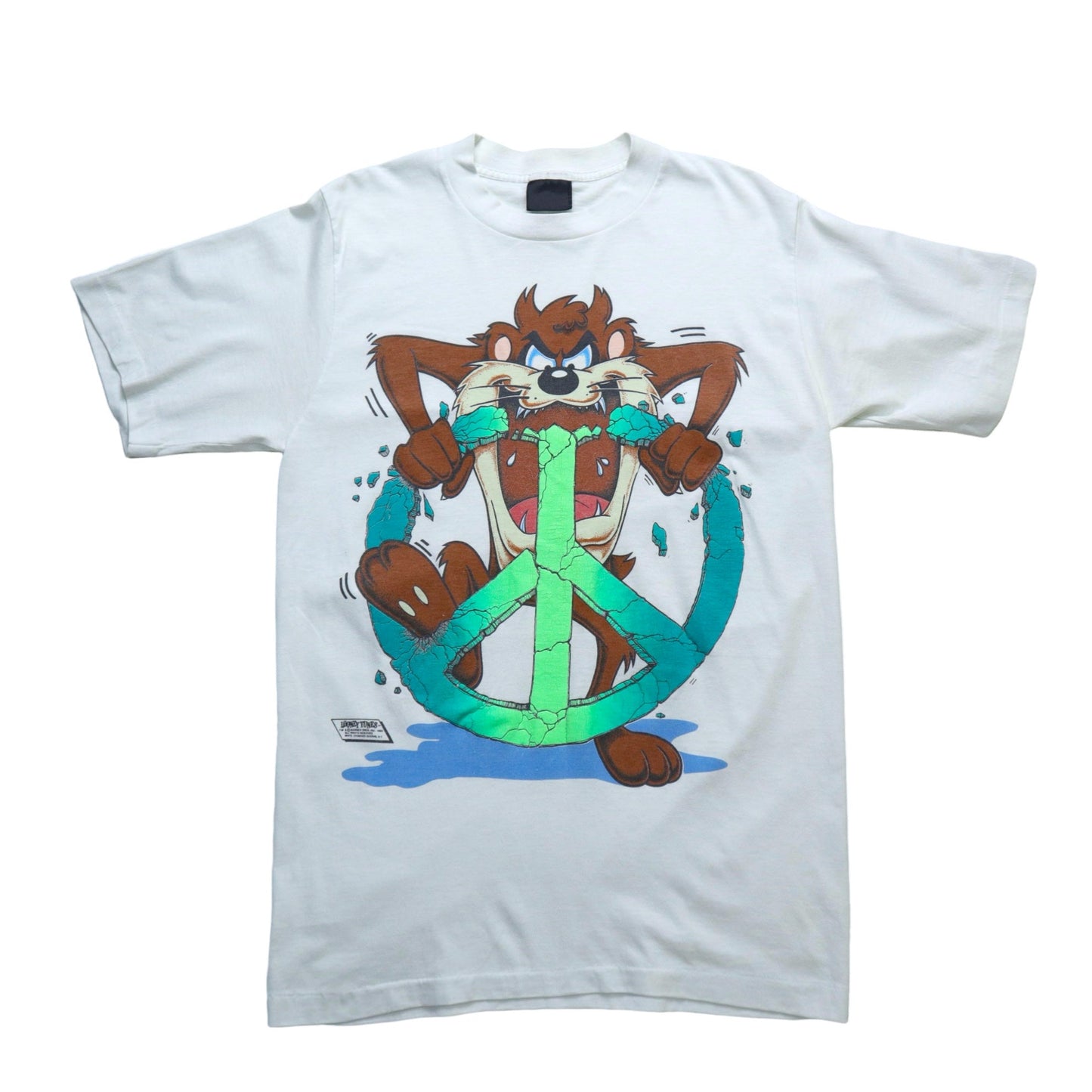 80s 華納兄弟"TAZ"peace & Love tee - 富士鳥古著