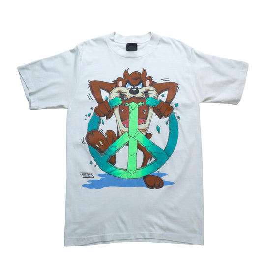 80s 華納兄弟"TAZ"peace & Love tee - 富士鳥古著