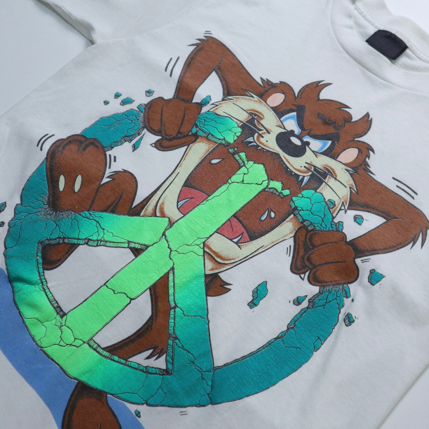 80s 華納兄弟"TAZ"peace & Love tee - 富士鳥古著