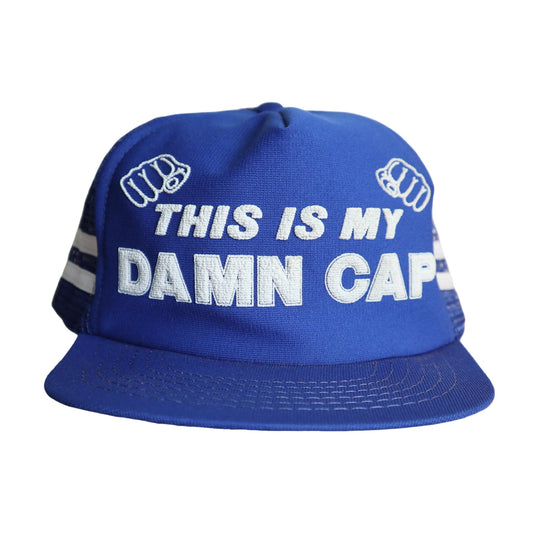 80s 美國製 This is my Damn Cap 藍色卡車司機網帽 - 富士鳥古著