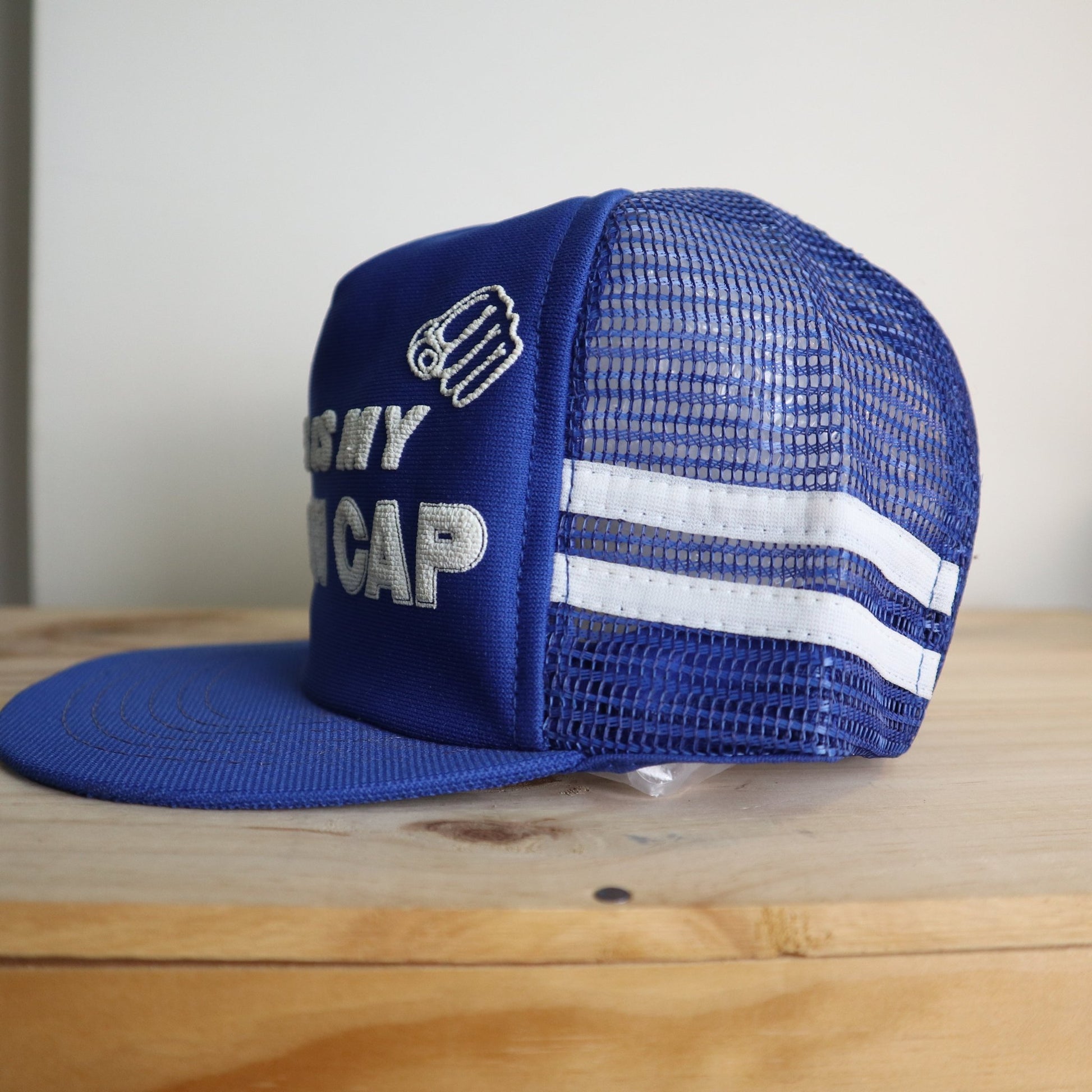 80s 美國製 This is my Damn Cap 藍色卡車司機網帽 - 富士鳥古著