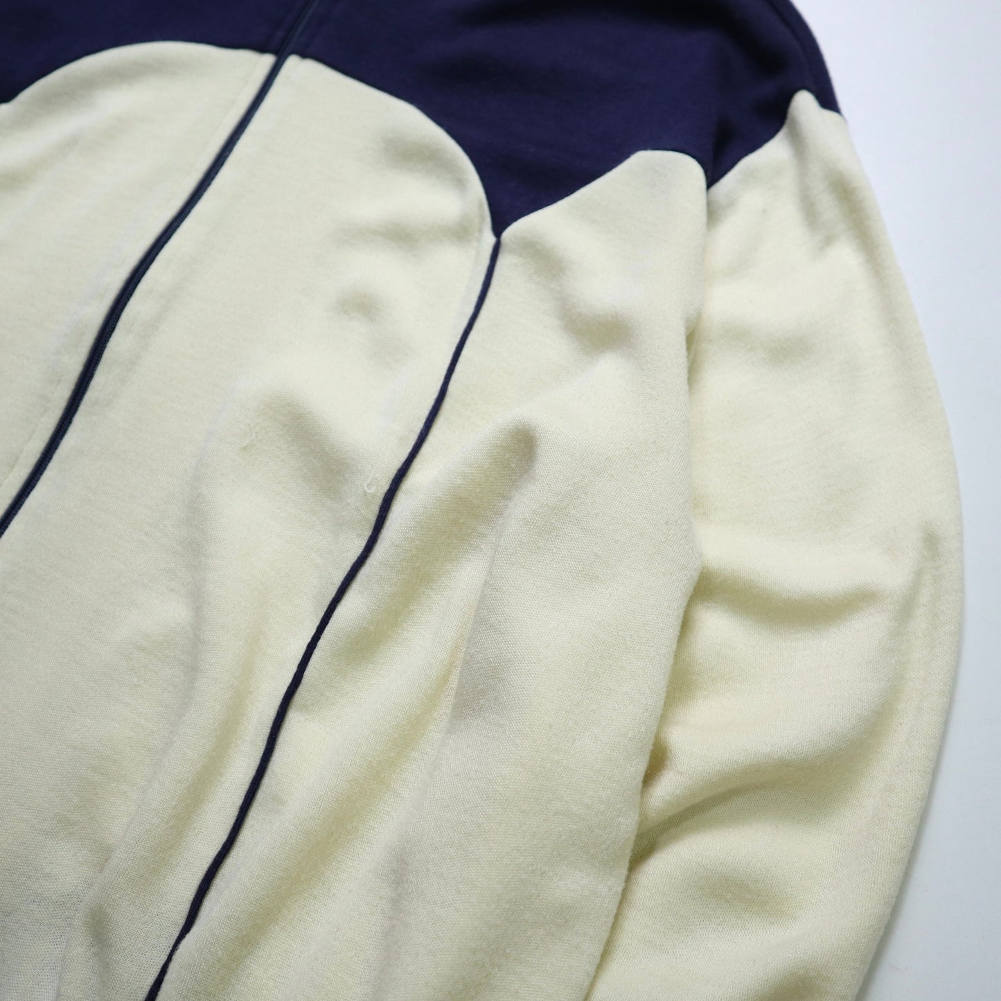 80s Track&court 台灣製 米x藍雙拼色運動外套 - 富士鳥古著