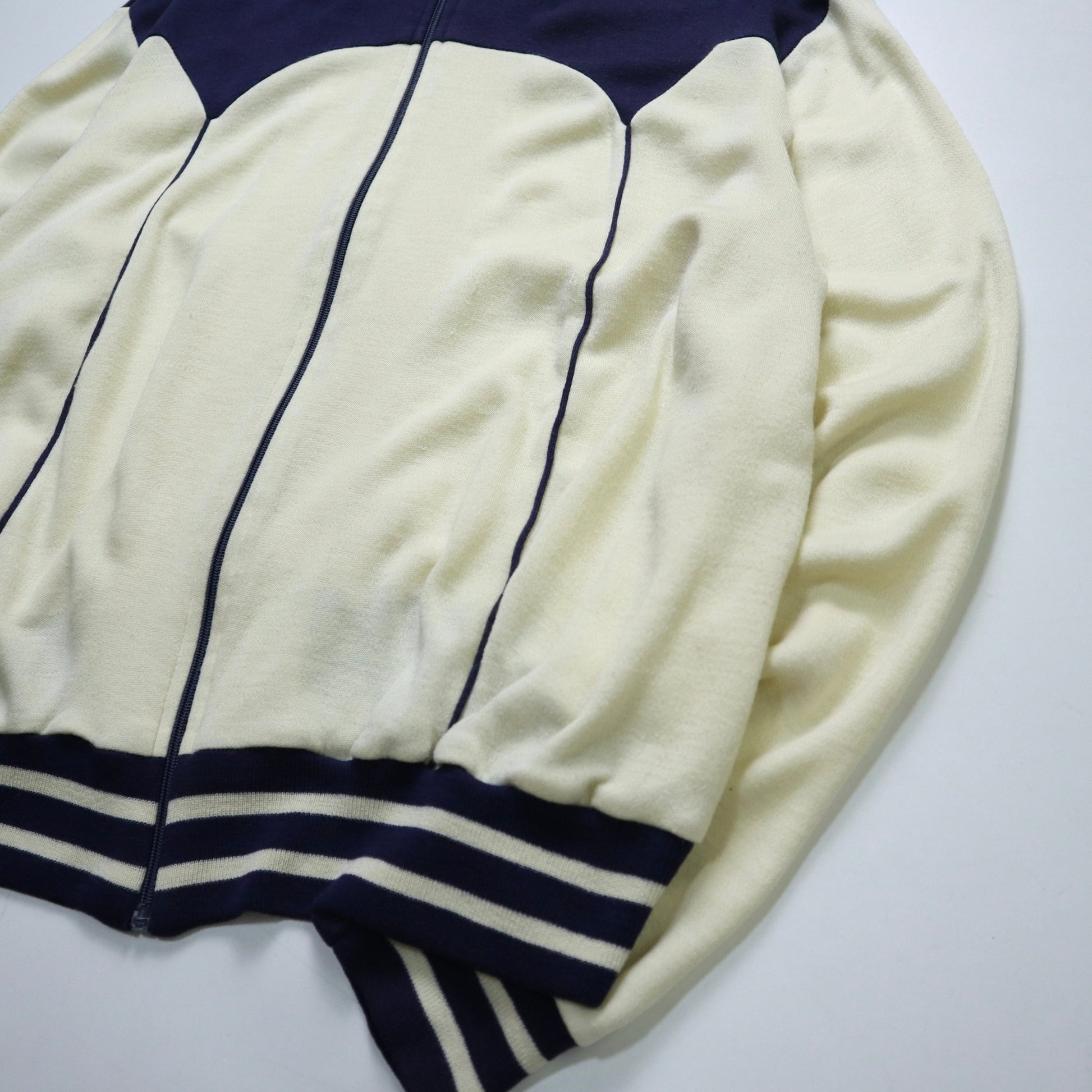 80s Track&court 台灣製 米x藍雙拼色運動外套 - 富士鳥古著