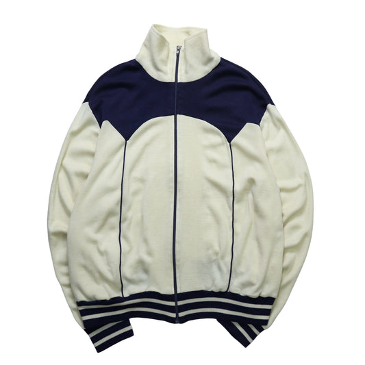 80s Track&court 台灣製 米x藍雙拼色運動外套 - 富士鳥古著