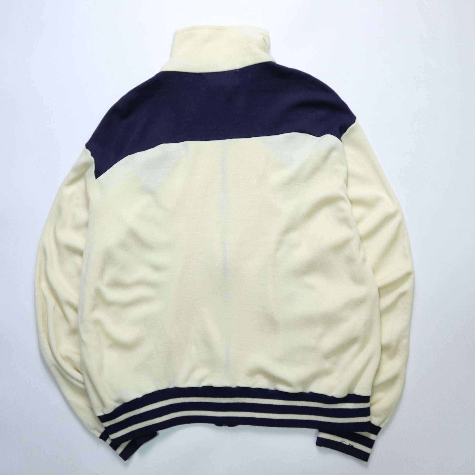 80s Track&court 台灣製 米x藍雙拼色運動外套 - 富士鳥古著