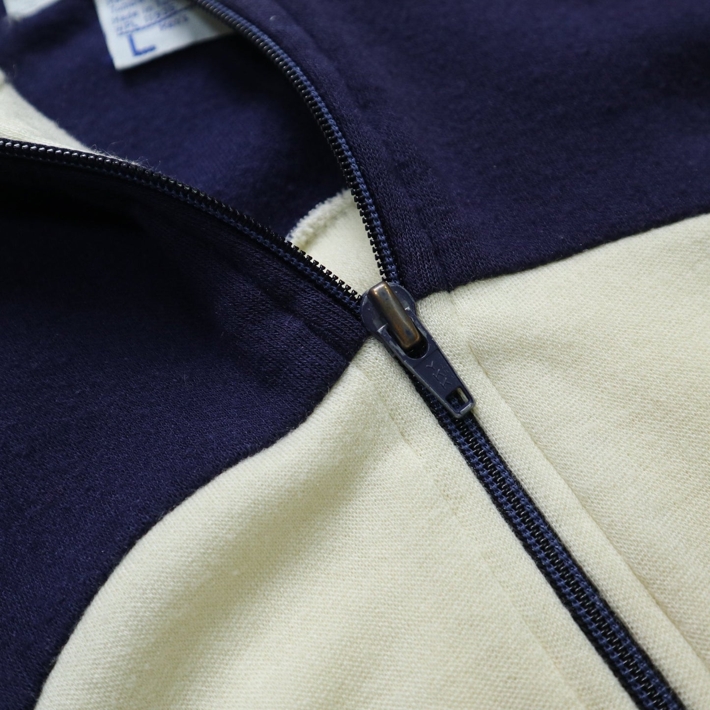 80s Track&court 台灣製 米x藍雙拼色運動外套 - 富士鳥古著